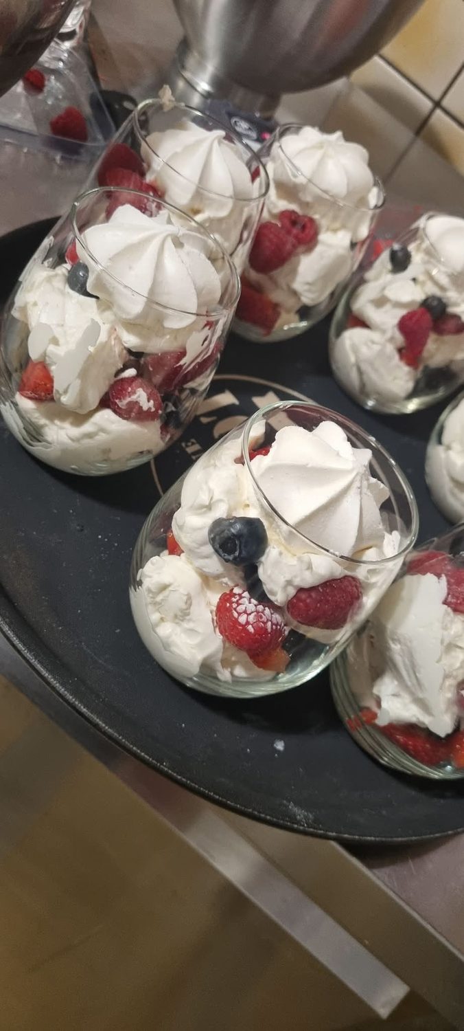 Verrines de fruits et meringue, Château de Savoie à Montmélian